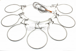 Кукан Namazu металлический трос 3,5 м, d-2 мм 7 круглых карабинов уп. пакет