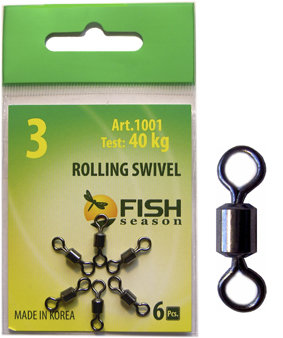 Вертлюг Fish Season цилиндрич. №10 14кг 10шт 1001-10F