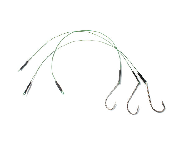 Поводок стальной NAMAZU Leader 1х7 Nylon Coated Green, d-0,42 мм L-20 см, с одинарным крючком 92247