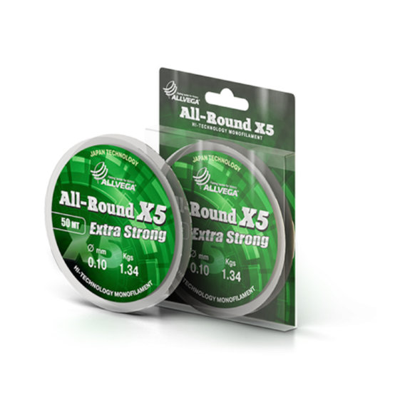 Леска ALLVEGA All-round X5 0.10 50м