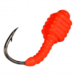 Мормышка ЛЕВША Личинка Куб 0.5/6 красный fluo