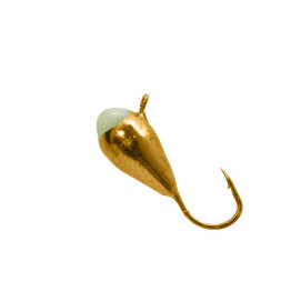 Мормышка вольфрамовая Lumicom Капля с ушком Ф4 золото с ф/к AuP, цена за 1 шт.